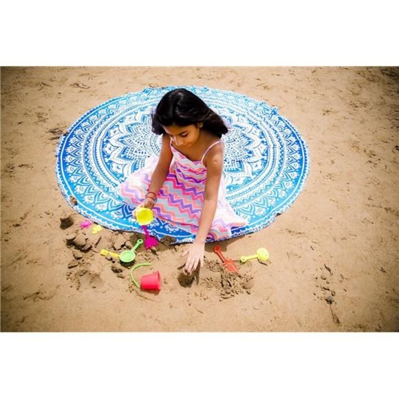 Set of 2 Mandala Blanket or Boho Mandala Tapestry or Round Bohemian Decoration - Picture 6 of 7